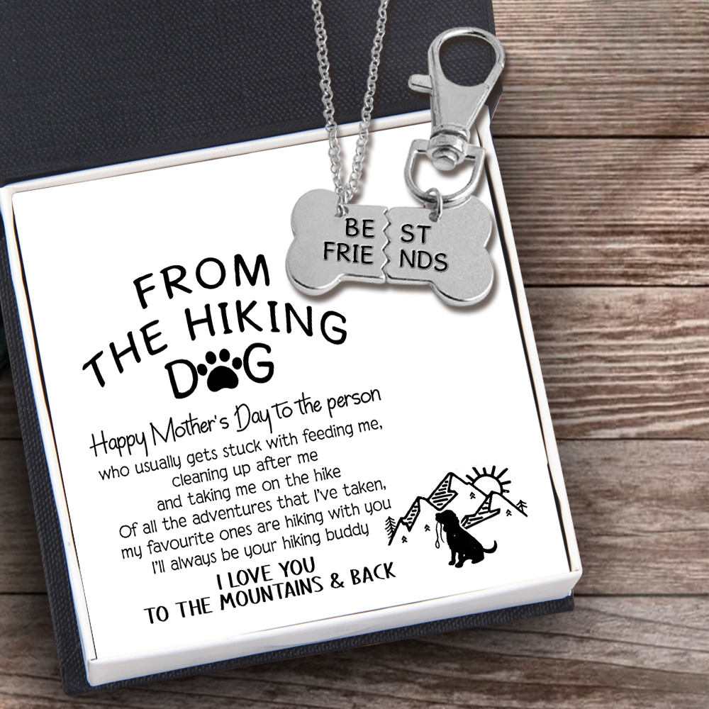 Dog Bone Necklace & Keychain Set - Hiking - To My Mum - From The Hiking Dog - I'll Always Be Your Hiking Buddy  - Ukgkeh19001