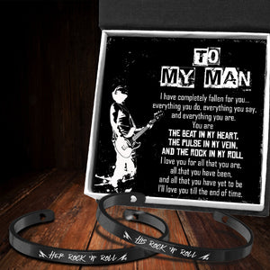 Couple Bracelets - Guitar - To My Man - You Are The Rock In My Roll - Ukgbt26017