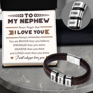 Leather Bracelet - Family - To My Nephew - I Will Always Love You - Ukgbzl27001