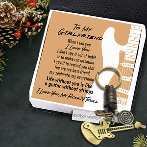 Vintage Guitar Bass Keychain - To My Girlfriend - Life Without You Is Like A Guitar Without Strings - Ukgkzr13001
