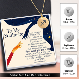 Personalised Zodiac Sign Necklace - Family - To My Soulmate - How Special You Are To Me - Ukgnev15005