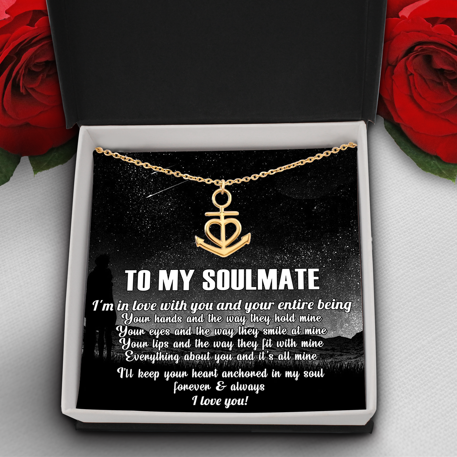 Anchor Necklace - Family - To My Soulmate - I'll Keep Your Heart Anchored In My Soul - Uksnc13003