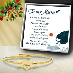 Heart Charm Bangle - Family - To My Mum - You Are My Love, My Life, My Mother - Ukgbbe19002