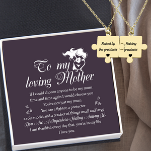 Puzzle Piece Necklace - Family - To My Loving Mother - I Am Thankful Every Day That You're In My Life - Ukglmb19002
