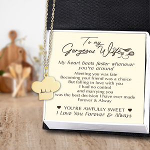 Chef Hat Necklace - Cooking - To My Gorgeous Wife - I Love You Forever & Always - Ukgnge15004