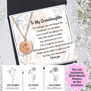 Personalised Birth Month Floral Necklace - Family - To My Granddaughter - I Love You - Ukgnev23002