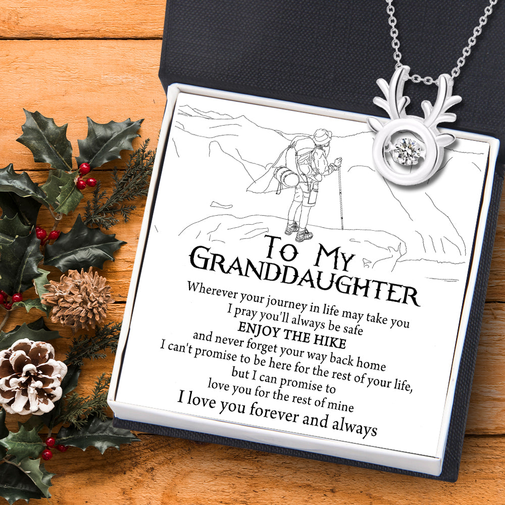 Crystal Reindeer Necklace - Hiking - To My Granddaughter - I Can Promise To Love You For The Rest Of Mine - Ukgnfu23002