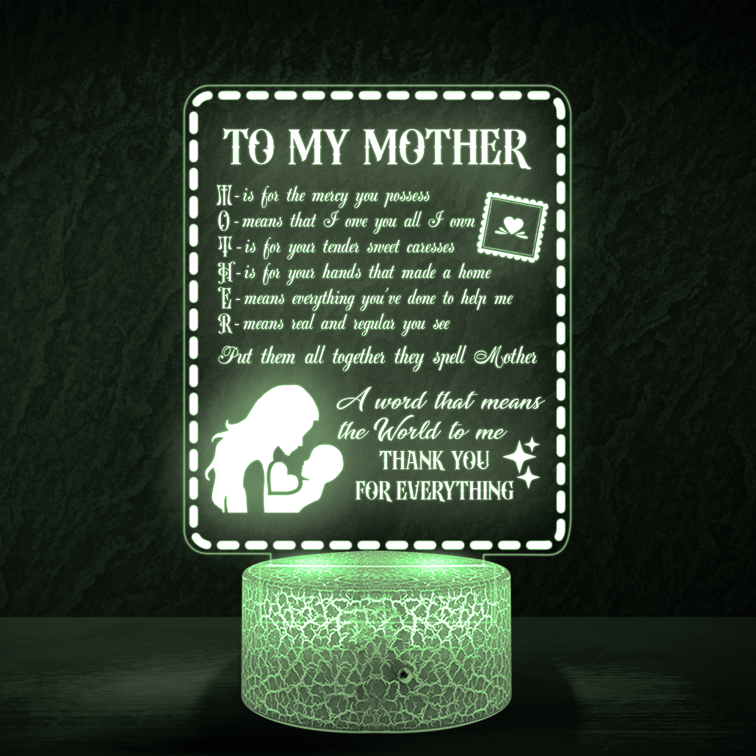 3D Led Light - Family - To My Mother - Thank You For Everything - Ukglca19009