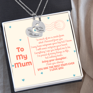 Heart Hollow Necklaces Set - Family - To My Mum - I'm Proud Of Many Things In Life, But Nothing Beats Being Your Daughter - Ukgnfb19004