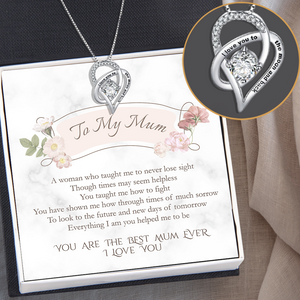 Heart Crystal Necklace - Family - To My Mum - You Are The Best Mum Ever - Ukgnzk19003