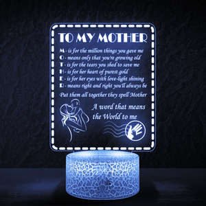 3D Led Light - Family - To My Mother - Mother - A Word That Means The World To Me - Ukglca19008