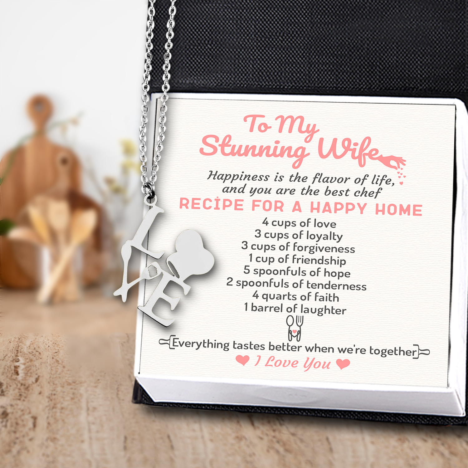 Love Cooking Necklace - Cooking - To My Wife - I Love You - Ukgngf15004