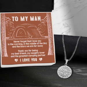 Men Compass Necklace - Camping - To My Man - The Greatest Camping Partner - Ukgnnw26003