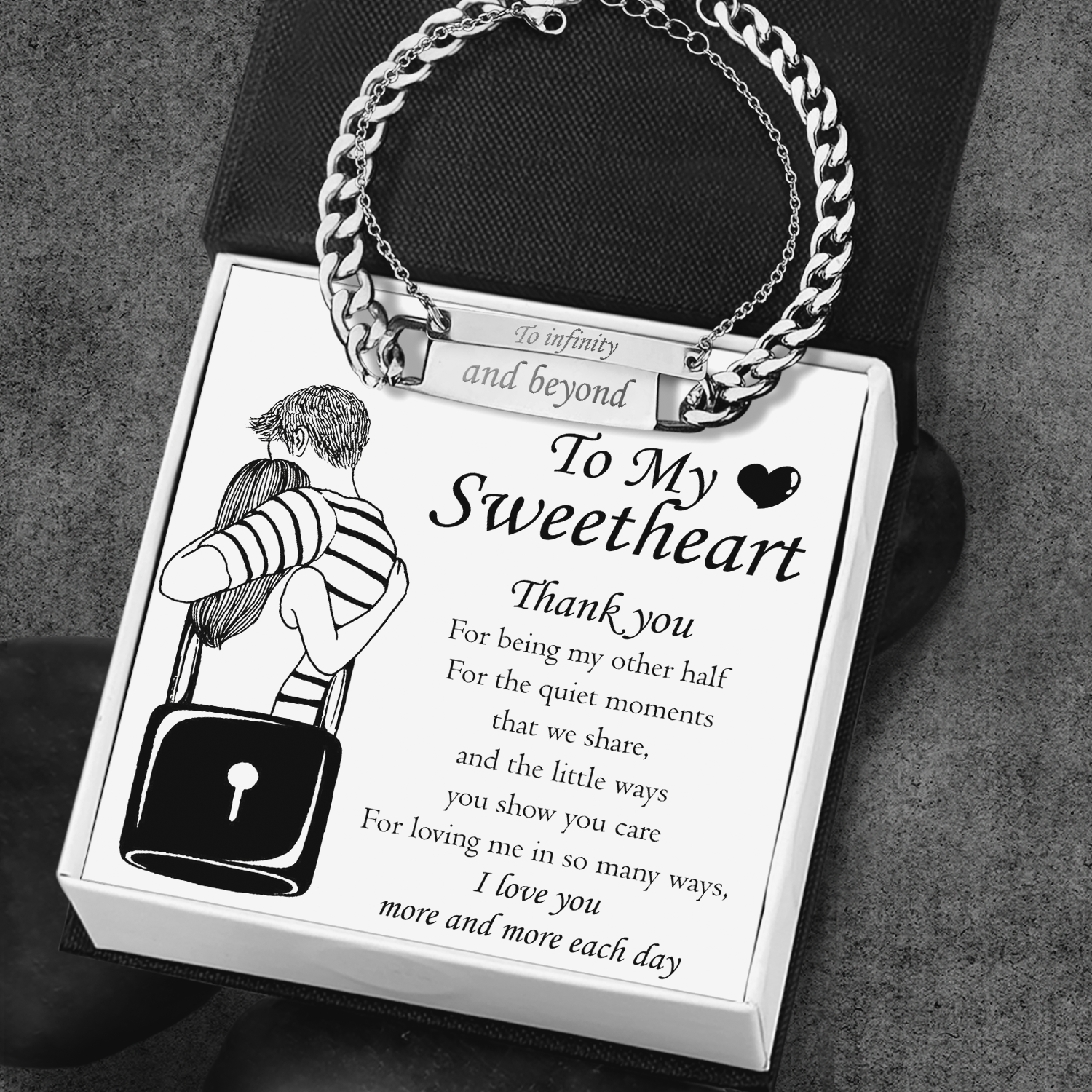 Engraving Couple Bracelet - Family - To My Sweetheart - I Love You More And More Each Day - Ukgbzb13001