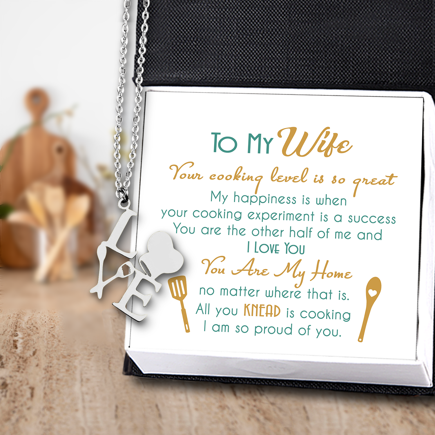 Love Cooking Necklace - Cooking - To My Wife - You Are My Home - Ukgngf15003