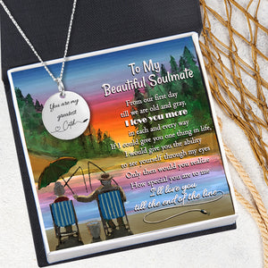 Round Necklace - Fishing - To My Beautiful Soulmate - I Love You More - Ukgnev15002