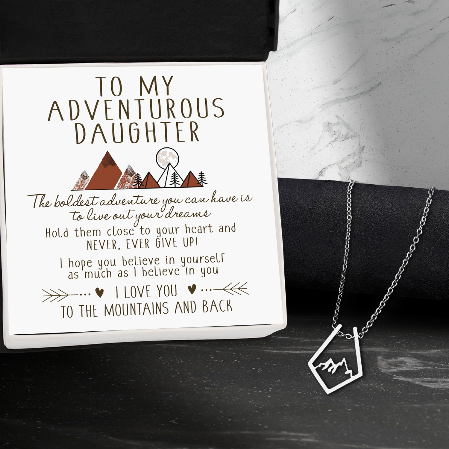 Mountain Peak Necklace - Hiking - To My Adventurous Daughter - I Hope You Believe In Yourself - Ukgnnr17001