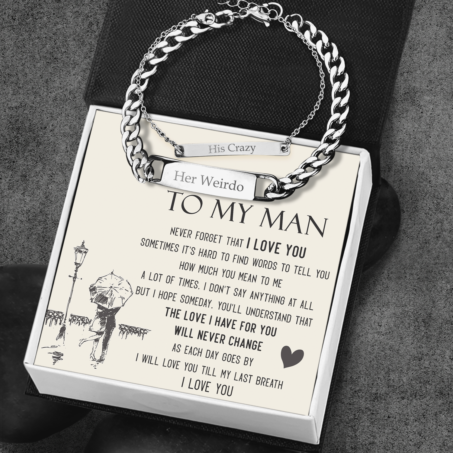 Engraving Couple Bracelet - Family - To My Man - I Love You - Ukgbzb26002