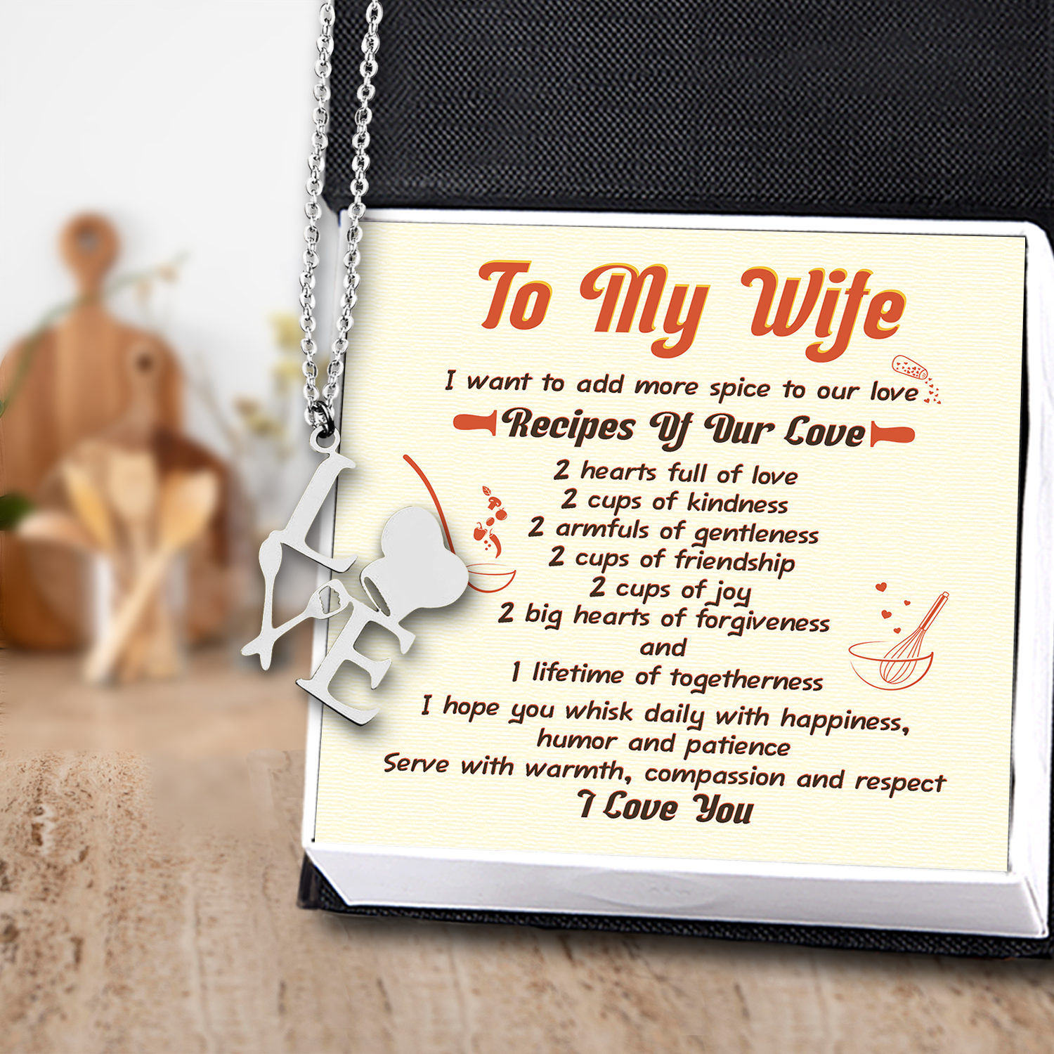 Love Cooking Necklace - Cooking - To My Wife - I Love You - Ukgngf15001