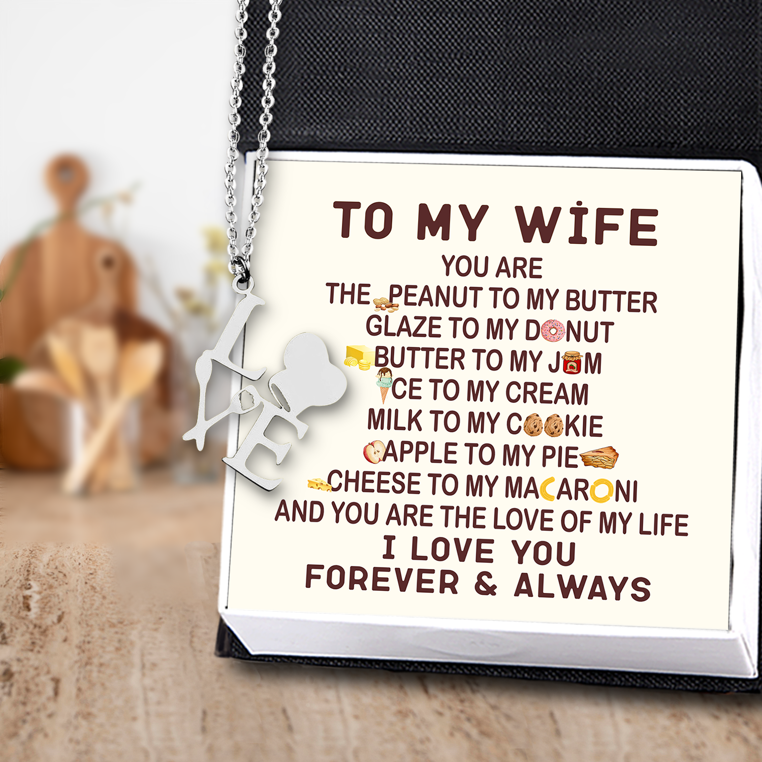Love Cooking Necklace - Cooking - To My Wife - I Love You Forever & Always - Ukgngf15007