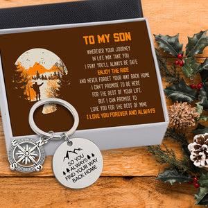 Compass Keychain - Hiking - To My Son - So You Always Find Your Way Back Home - Ukgkw16004
