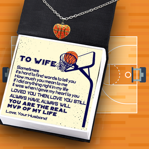 Basketball Heart Necklace - Basketball - To My Wife - How Much You Mean To Me - Ukgndt15001