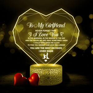Personalised Heart Led Light - Family - To My Girlfriend - You Are The Best Decision I Ever Made - Ukglca13019