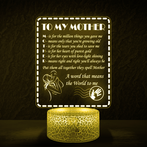 3D Led Light - Family - To My Mother - Mother - A Word That Means The World To Me - Ukglca19008
