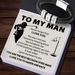 Leather Bracelet - Golf - To My Man - I Gave My Heart To You - Ukgbzl26007