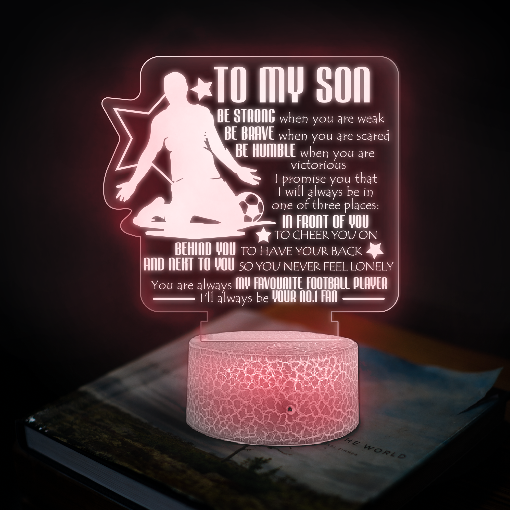 3D Led Light - Football - To My Son - Be Humble When You Are Victorious - Ukglca16004