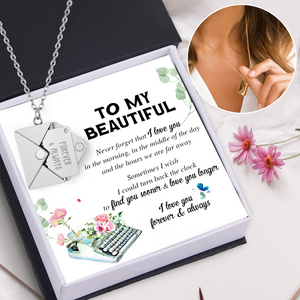 Love Letter Necklace - Family - To My Beautiful - I Love You Forever And Always - Ukgnny13001
