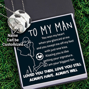Personalised Couple Football Pendant Necklaces - Football - To My Man - You Won My Heart - Ukgnes26008