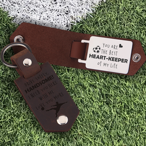 Message Leather Keychain - Football - To My Man - You Are The Best Heart-keeper Of My Life - Ukgkeq26005