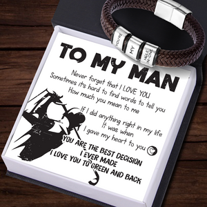 Leather Bracelet - Golf - To My Man - I Love You To Green And Back - Ukgbzl26008