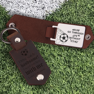 Message Leather Keychain - Football - To My Man - You Are My The Best Decision I Ever Made - Ukgkeq26004