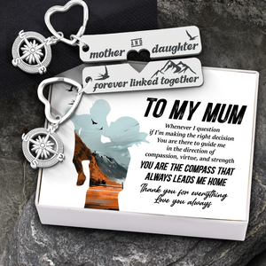 Compass Heart Couple Keychains - Hiking - To My Mum - You Are There To Guide Me - Ukgkdq19003