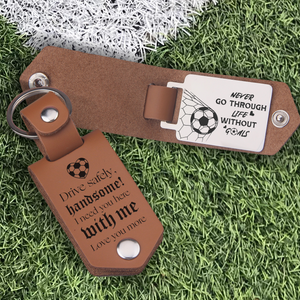 Message Leather Keychain - Football - To My Man - You Are My The Best Decision I Ever Made - Ukgkeq26004