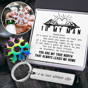 Outdoor Multitool Keychain - Hiking - To My Man - You Are My True North That Always Leads Me Home - Ukgktb26009