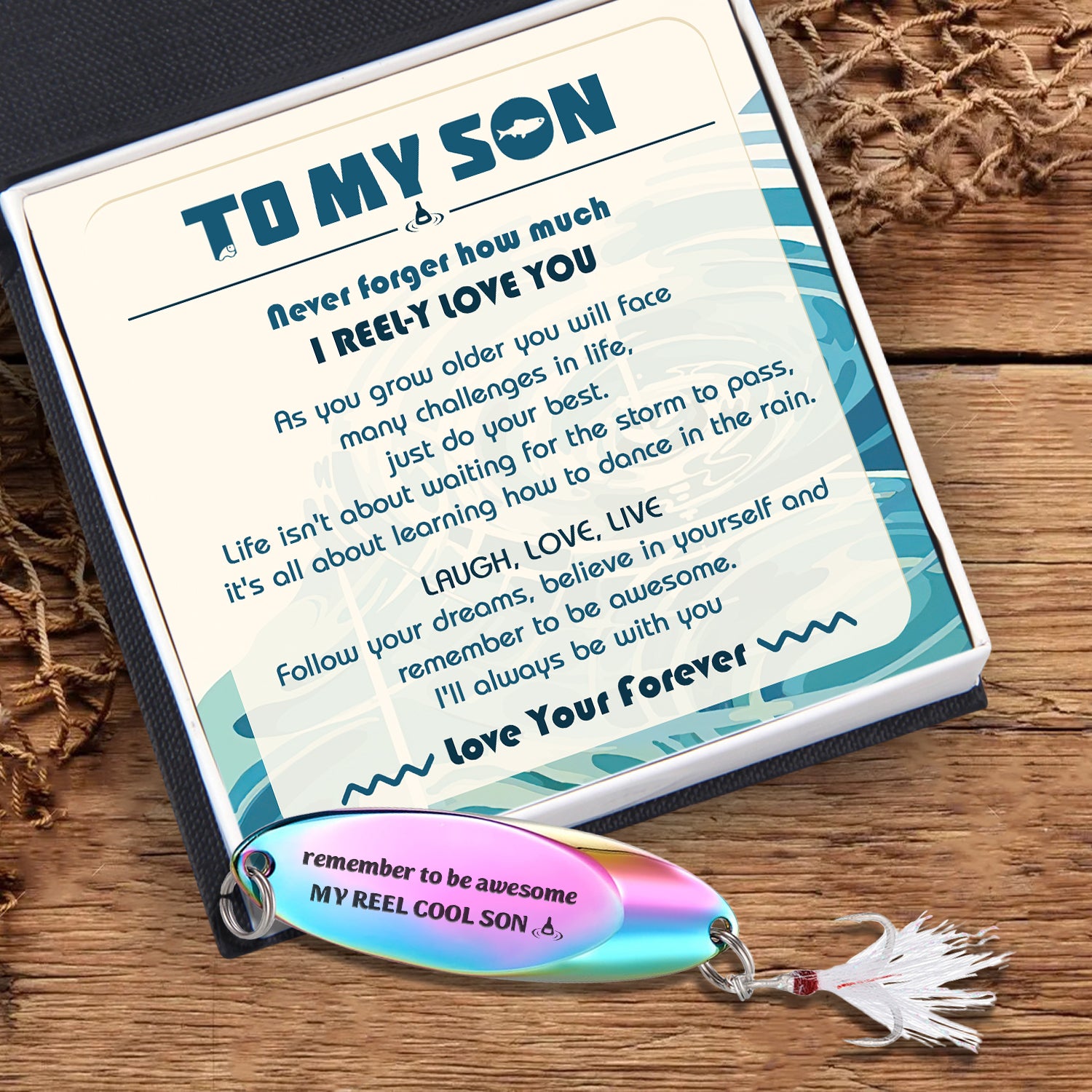 Sequin Fishing Bait - Fishing - To My Son - I'll Always Be With You - Ukgfab16001