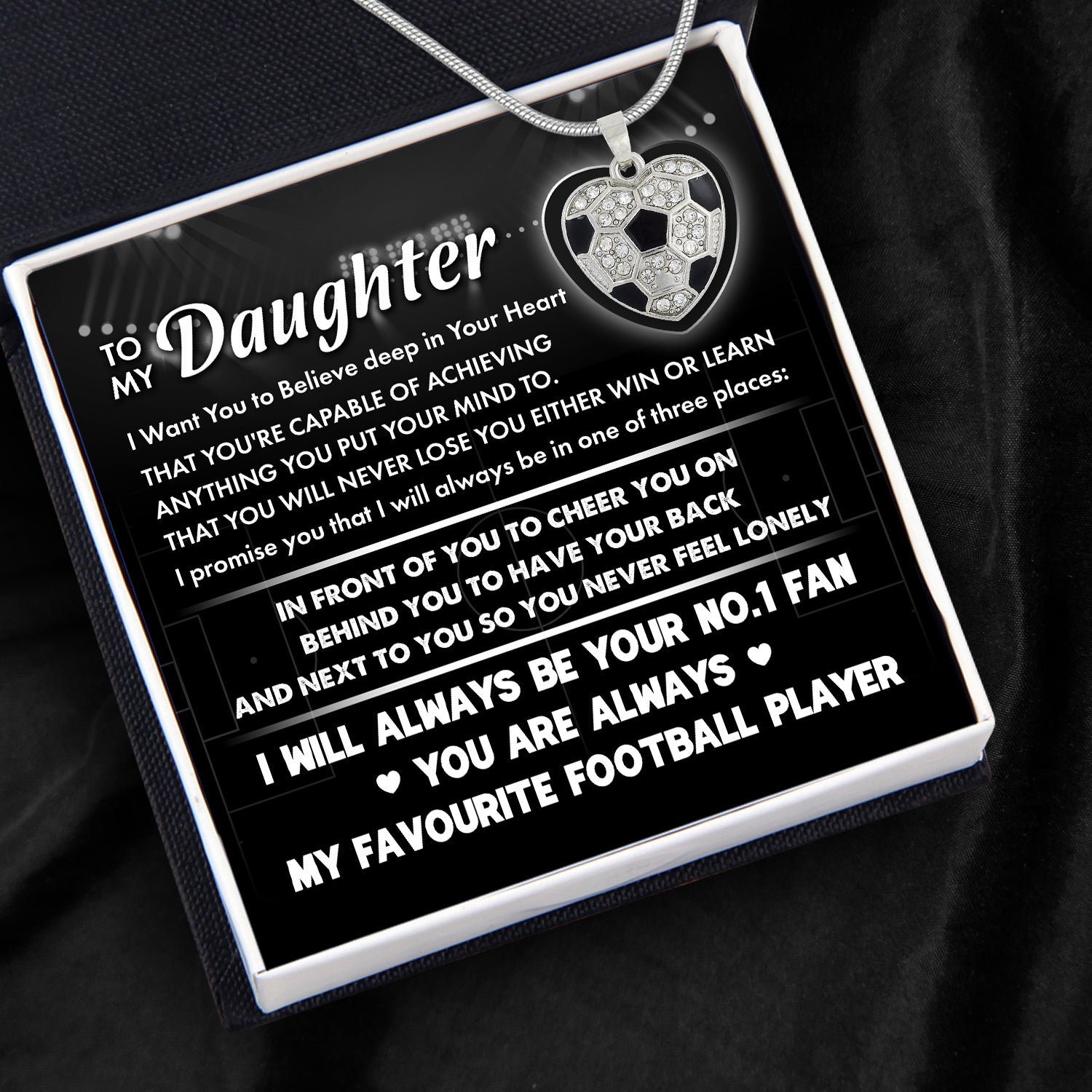 Football Heart Necklace - Football - To My Daughter - I Want You To Believe Deep In Your Heart - Ukgndw17006