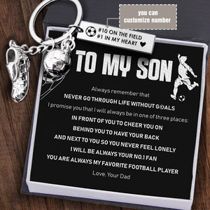 Personalised Engraved Football Shoe Keychain - Football - To My Son - Your No.1 Fan - Ukgkbh16002