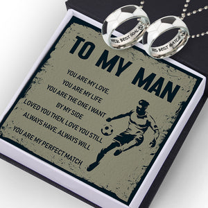 Couple Football Pendant Necklaces - Football - To My Man - You Are My Perfect Match - Ukgnes26007