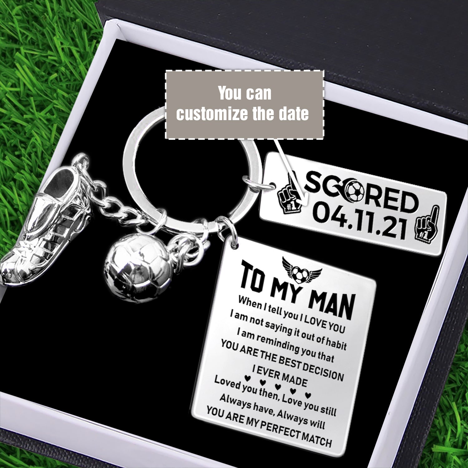 Personalised Football Calendar Keychain - Football - To My Man - You Are My Perfect Match - Ukgkra26007