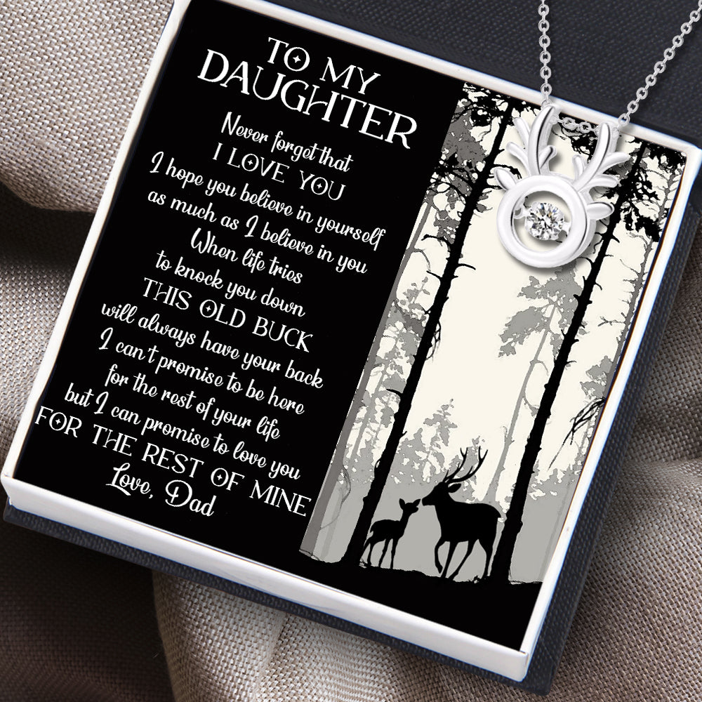 Crystal Reindeer Necklace - Hunting - To My Daughter - From Dad - I Hope You Believe In Yourself - Ukgnfu17002