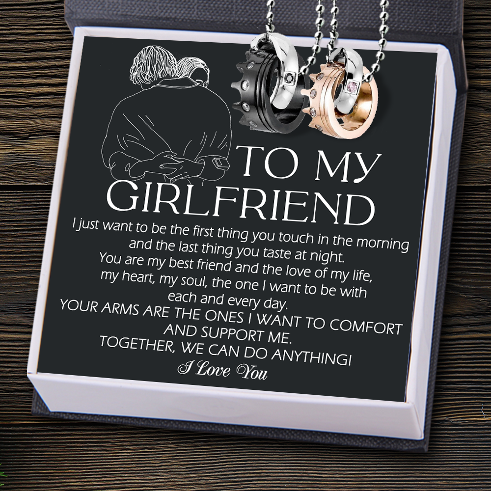 Couple Crown Pendant Necklaces - Family - To My Girlfriend - You Are The One I Want To Be With Each And Every Day - Ukgnz13006