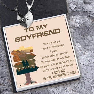 Magnetic Love Necklaces - Hiking - To My Boyfriend - I Love You To The Mountains & Back - Ukgnni12002