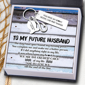 Fishing Hook Keychain - To My Future Husband - You Have My Heart - Ukgku24002 - Love My Soulmate