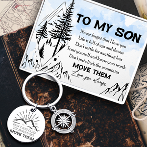 Compass Keychain - Hiking - To My Son - Never Forget That I Love You - Ukgkw16014