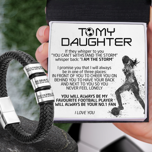 Leather Bracelet - Football - To My Daughter - Be Humble When You Are Victorious - Ukgbzl17003