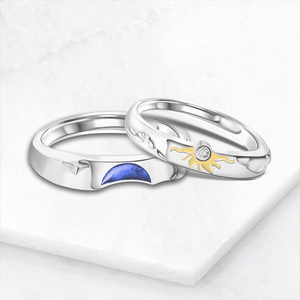 Sun Moon Couple Promise Ring - Adjustable Size Ring - Family - To My Future Wife - You Are My Sun, My Moon, All Of My Stars - Ukgrlk25002